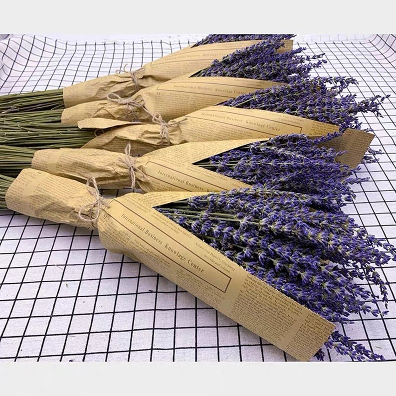 100 stems dried lavender flowers