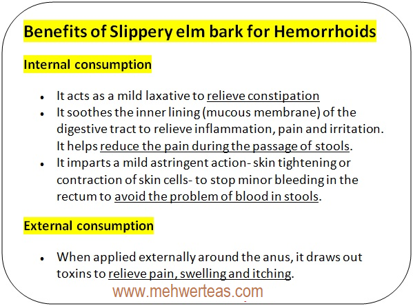 SLIPPERY ELM & HEMORRHOIDS