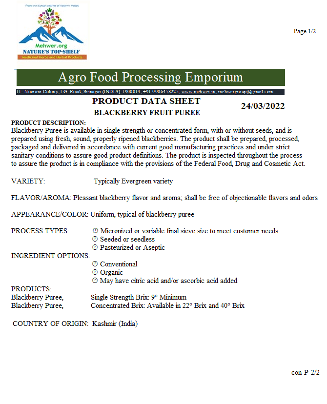 Pro-Data Sheet -Blackberry- Puree-P1